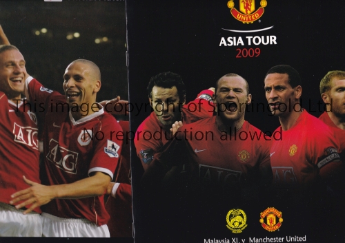 MANCHESTER UNITED Six programmes for the away Friendlies v Malaysia XI 18/7/2009, Seoul FC 20/7/
