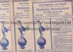 TOTTENHAM HOTSPUR Thirty one home programmes for season 1948/49, 22 X League including Nottingham