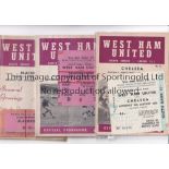 WEST HAM UNITED Three home programmes and tickets including v Chelsea 30/1/1965 FA Cup and Blackpool