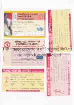 MANCHESTER UNITED Five tickets for home matches v Liverpool 86/87, 89/90, 90/91 League Cup, 94/95