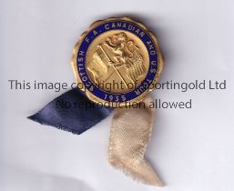 SCOTLAND LAPEL PIN 1935 Lapel pin with ribbon from the Scotland National Team tour of the USA and