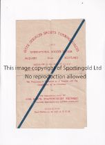 ENGLAND V SCOTLAND IN INDIA 1945 Programme for the Services match in Calcutta 25/2/1945, folded in