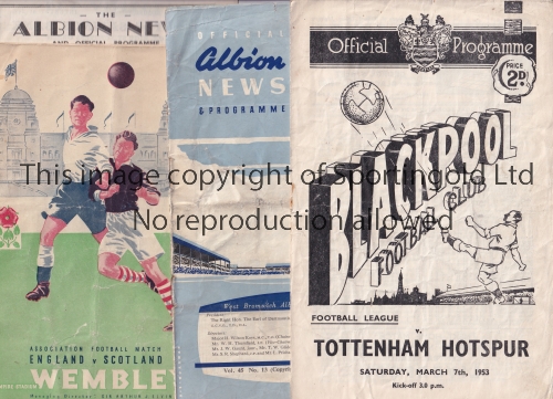 FOOTBALL PROGRAMMES Twelve programmes including the League match Blackpool v Tottenham Hotspur 7/3/