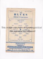 BIRMINGHAM V THE R.A.F. 1941 Single sheet programme for the match St. Andrews 27/9/1941,