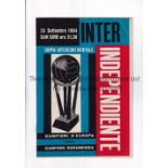 1964 INTERCONTINENTAL CUP / INTER MILAN V INDEPENDIENTE Second Leg played 23/9/1965 at the San Siro,