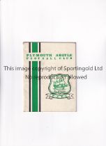 1965 LEAGUE CUP SEMI-FINAL / PLYMOUTH ARGYLE V LEICESTER CITY Programme for the tie at Plymouth 10/