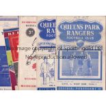 WEST HAM UNITED Six away programmes v QPR 24/9/1949, horizontal fold, writing on the cover and