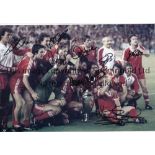 NOTTINGHAM FOREST AUTOGRAPHS 1979 Autographed 12 x 8 colour photo of players celebrating with the