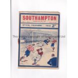 SOUTHAMPTON V LUTON 1937 Programme for the League match at Southampton 30/10/1937, rusty staple,