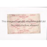 1945 FL NORTH WAR CUP FINAL AT OLD TRAFFORD / MANCHESTER UNITED V BOLTON WANDERERS Single sheet