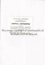 1976 CHARITY SHIELD Royal Box ticket for Liverpool v Southampton at the Empire Stadium Wembley 14/