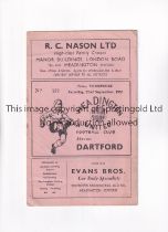 HEADINGTON UNITED V DARTFORD 1951 Programme for the Southern League match at Headington 22/9/1951,