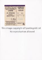MANCHESTER UNITED Ticket for the home European Cup Winners Cup tie 1st round, 2nd Leg v St.