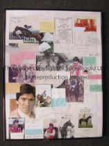 HORSERACING AUTOGRAPHS A 29" x 22" framed and glazed with several autographs of jockeys and trainers