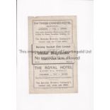 BARNSLEY V CHESTERFIELD 1946 Programme for the League match at Barnsley 30/3/1946, creased, tiny