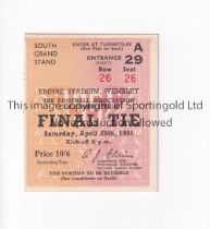 1951 FA CUP FINAL Seat ticket for Blackpool v Newcastle United at Wembley 28/4/1951. Good