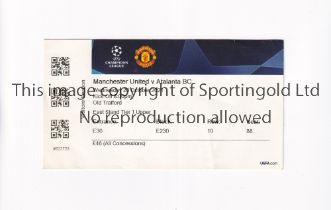 MANCHESTER UNITED Ticket for the home UEFA Champions League match v Atalanta BC 20/10/2021, minor