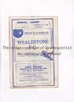 WEALDSTONE RESERVES V R.A.F. 1941 Programme for the match at Wealdstone 22/2/1941, minor paper