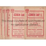 ACCRINGTON STANLEY Five home programmes for the League matches v Crewe Alexandra 14/1/1960, Barrow