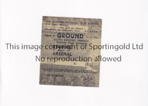 ARSENAL 1972 FA CUP Ticket for the away FA Cup 4th round tie v Reading 5/02/1972, creased, tear to