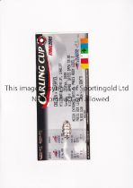 2005 LEAGUE CUP FINAL Unused Press ticket for Chelsea v Liverpool at Millenium Stadium Cardiff 27/