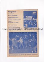 FC ZURICH V NOTTINGHAM FOREST 1967 Programme for the Inter-Cities Fairs Cup at Letzigrund 14/11/