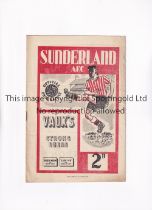SUNDERLAND RES. V BLACKHALL C.W. 1951 Programme for the North Eastern League match at Sunderland