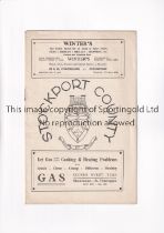 STOCKPORT COUNTY Joint issue home programme for the League match v Rotherham United 2/1/1939 and