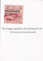 MANCHESTER UNITED Ticket for the away Football League Championship match v Sheffield United 13/12/