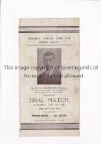 ABERDARE ATHLETIC Gatefold 6 page programme for the Trial Match, Reds v Nondescripts 21/8/1920,