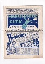 MANCHESTER CITY V SHEFFIELD UNITED 1938 Programme for the League match at Manchester 22/10/1938,