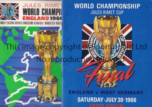 WORLD CUP 1966 Two original programmes: official Tournament programme in good condition with no