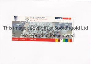 20023 COMMUNITY SHIELD Unused ticket for the match Arsenal v Liverpool at Millenium Stadium in