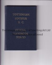 TOTTENHAM HOTSPUR Official handbook, hardback bound with blue covers and gold lettering without