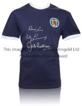 SCOTLAND FOOTBALL AUTOGRAPHS 1967 Replica Shirt as worn by in their memorable 3-2 victory over