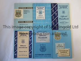 TOTTENHAM HOTSPUR Six Official Handbooks for the seasons 1960/1961, Double season, 1961/1962, 1962/