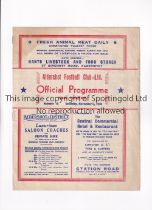 ALDERSHOT V BRISTOL ROVERS 1948 Programme for the League match at Aldershot 6/11/1948, horizontal