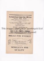 ACCRINGTON STANLEY V ROCHDALE 1948 Programme for the League match at Accrington 1/1/1948, horizontal