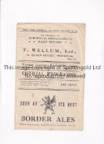 WREXHAM V CREWE 1946 Programme for the League match at Wrexham 7/12/1946, vertical crease and team