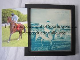 HORSE RACING / AUTOGRAPHS Three Jockey signatures including the Framed picture and signature of