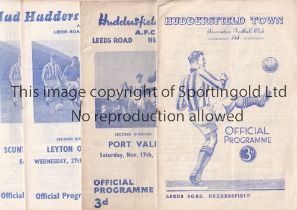 HUDDERSFIELD TOWN Fifteen home programmes v Bolton Wanderers 8/3/52, Port Vale 17.11.56, Leyton