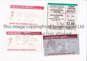 MANCHESTER UNITED Four home tickets for the season 1986/1987, including v West Ham United 25/8/1986,