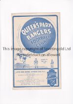 QUEENS PARK RANGERS V NOTTS. COUNTY 1939 Programme for the League match at Rangers 25/3/39, slight