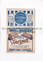 LEEDS UNITED Programme for the home League match v Huddersfield 20/1/1934, very slightly creased,