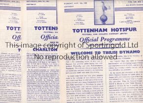 TOTTENHAM HOTSPUR DOUBLE SEASON Twenty one home programmes for the League matches for the season