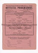 THE ARMY V ROYAL AIR FORCE 1938 AT TOTTENHAM HOTSPUR FC Single sheet programme for the match 17/3/