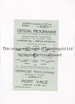 ALDERSHOT V BRISTOL ROVERS 1946 Single sheet programme for the London Combination match at Aldershot