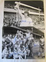 SOUTHAMPTON AUTOGRAPHS 1976 Two autographed 16 x 12 B/W photos: players celebrating with the FA