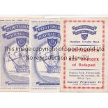 PORTSMOUTH Three programmes for home Friendlies v Red Banner Budapest 28/11/1956, Offenbach 15/2/