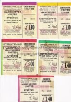 MANCHESTER UNITED Five home tickets including 1 x FA Cup Quarter Final tie v Everton 12/3/1983, ECWC